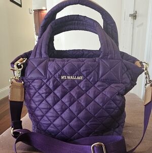 MZ Wallace Crossbody Tote Satchel. Mini Metro Tote Deluxe. Purple. No Flaws!!